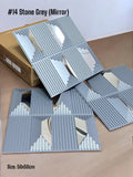 Planetarrium Hub 14 Stone - 3D PVC Panel Stone (Mirror)-(Size 50,50cm) - Wallpaper- Grey Mirror