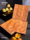 W1 Wooden Polka Dot 3D PVC Panel - Matte Finish, No Mirror