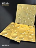 Champagne Gold 3D Polka Dot PVC Panel - Matte Finish