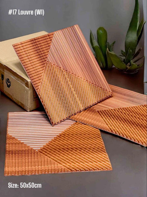 Light Brown 3D PVC Fluted Wall Panels