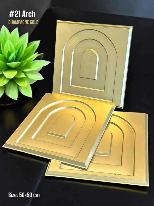 planetarium Arch 3D PVC Panel (Without   Mirror)   (Size   50*50cm) bronze pack of 10.