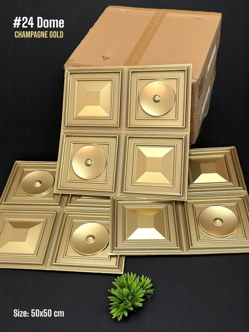 Planetarrium Hub 24 Dome - Dome 3D PVC Panel (Without Mirror) - (Size 50*50cm) - Champagne Gold