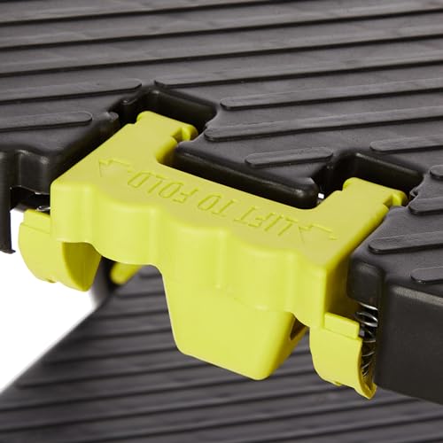 Planetarrium Basics Dynamo - Foldable Step Ladder, Anti Skid PVC Shoes, 3 Steps (Steel, Black & Lime Green)