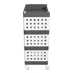 Planetarrium Hub Lexi Plastic 4 Tier Multi-Purpose Storage Organizer Kitchen Rack with Wheels | Fruits & Vegetable Stand/Basket for Kitchen (Grey)