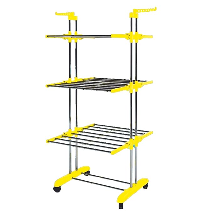 Jumbo Stainless Steel Foldable Clothes Dryer with Wheels