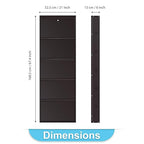 Planetarrium Hub 5 Shelf Metal Shoe Cabinet for Home with Doors & Lock| Wall Mount Metal Shoe Rack for Home (Brown)