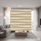 Planetarrium Hub 3D Wall Panel - USA Certified SGS Approved PVC Dune Design White Tail Color 19.7" x 19.7" (Pack of 40) - Covers 107.80 Sq. Ft.