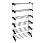 Alloy Steel Cady Shoe Rack For Home|Easy To Assemble,Space Saving,Stackable(6 Shelf,A-Cady-Black)