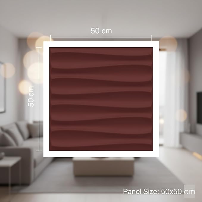 Planetarrium Decor 3D Wall Panel - USA Certified SGS Approved PVC Dune Design, Ruby Rose Color 19.7" x 19.7" (Pack of 18) - Covers 48.51 Sq. Ft