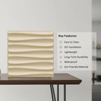 Planetarrium Hub 3D Wall Panel - USA Certified SGS Approved PVC Dune Design White Tail Color 19.7" x 19.7" (Pack of 40) - Covers 107.80 Sq. Ft.