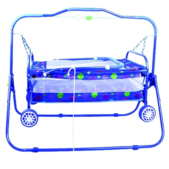 Planetarium Hub Premium Baby Cradle with Four Wheels- Senior Baggi Palna - Powder Coating, Jhula Palna - Safe, Cozy Sleep Bed for Kids - Baby Jhula-CC-J5
