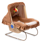 planetarium Baby Carry Cot & Rocking Chair with Adjustable Handle| 3-Point Safety Lap Belt | Double Cushioned Washable Seats & Large Canopy for Babies