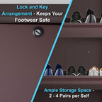 Planetarrium Hub 5 Shelf Metal Shoe Cabinet for Home with Doors & Lock| Wall Mount Metal Shoe Rack for Home| Space Saving Chappal Sandal Shoe