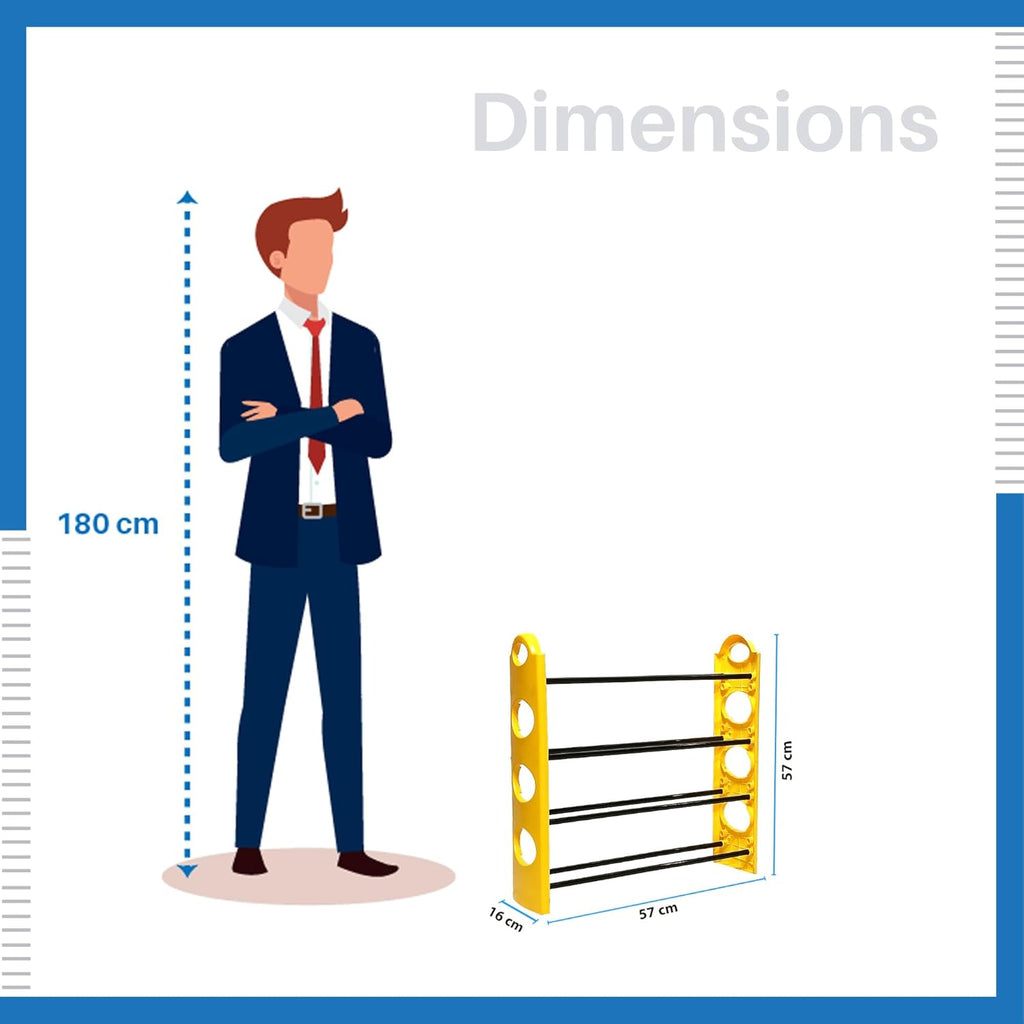 Premium 4 Shelf Plastic and Steel Shoe/Chappal/Book/Clothes Rack/Stand/for Home -ultra