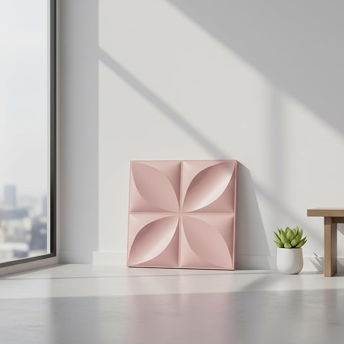 Planetarrium Wall Panels for Bedroom - USA Certified SGS Approved Butterfly Design Blush Pink Color 19.7" x 19.7" (Pack of 12) - Covers 32.34 Sq. Ft.