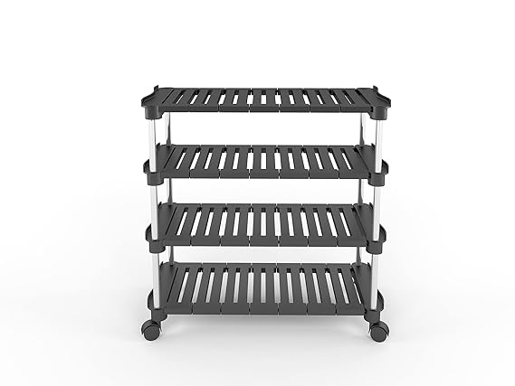 Planetarrium Hub Super Smart Stackable and Durable, Easy to Assemble, Space Saving Wardrobe Organizer Shoe Rack/Book stand (4 Shelf, Metal)