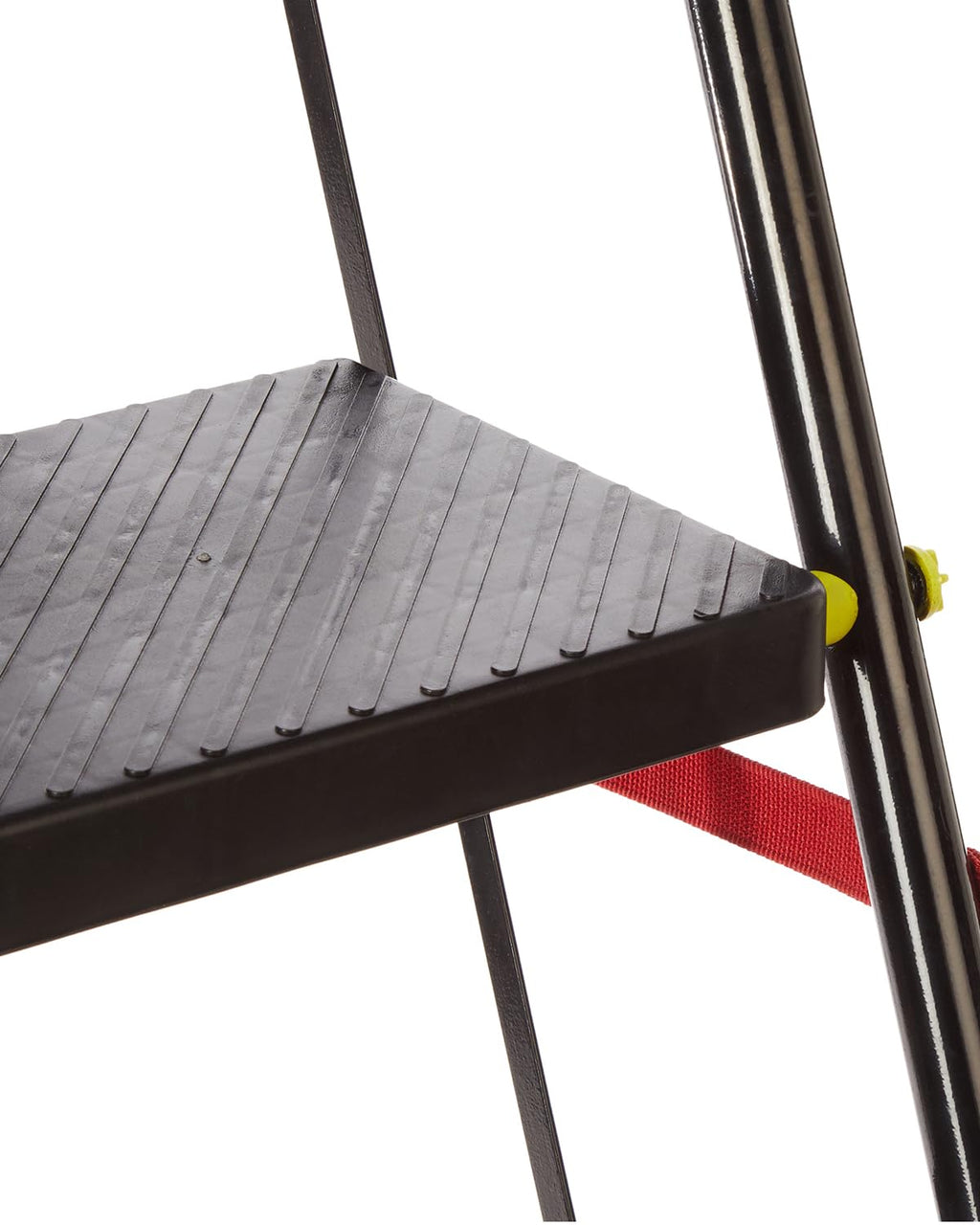 Planetarrium Basics Dynamo - Foldable Step Ladder, Anti Skid PVC Shoes, 3 Steps (Steel, Black & Lime Green)