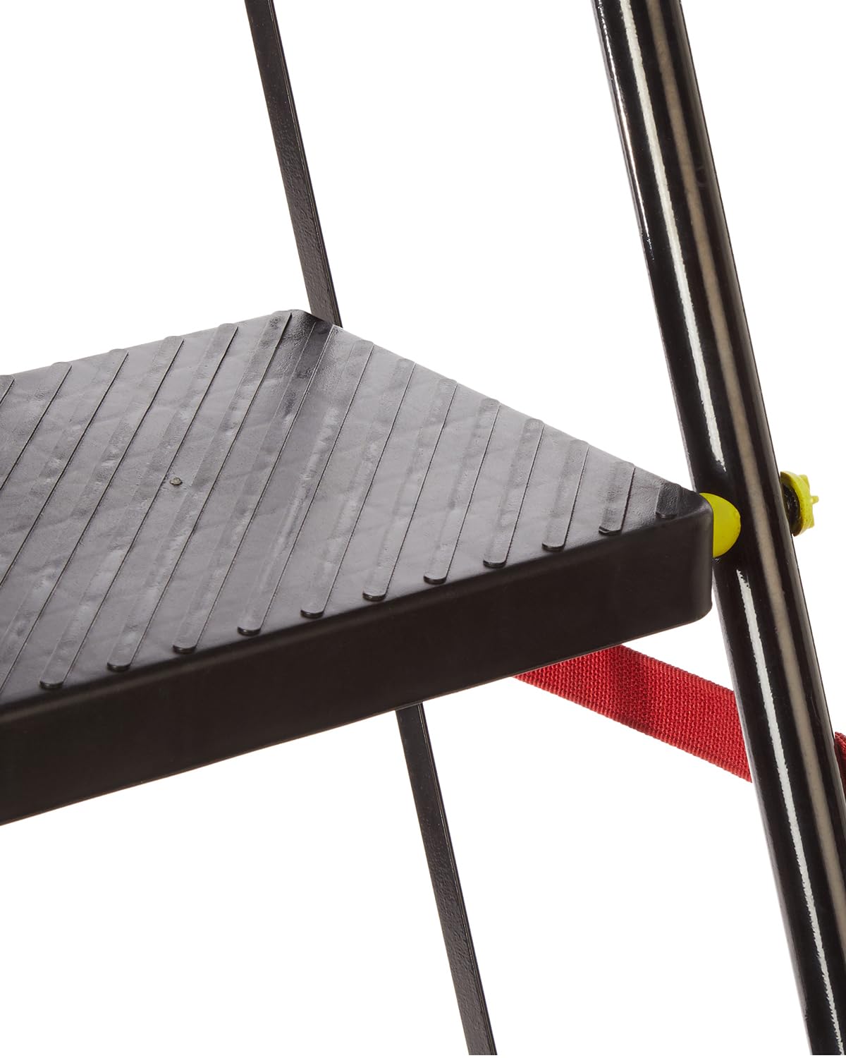 Planetarrium Basics Dynamo - Foldable Step Ladder, Anti Skid PVC Shoes, 3 Steps (Steel, Black & Lime Green)