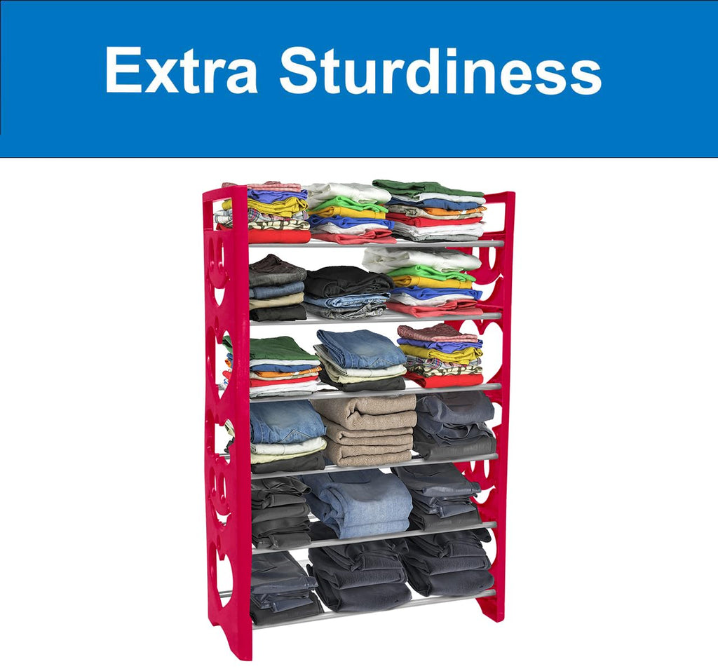 Planetarrium Premium 6 Shelf Plastic and Steel Shoe/Chappal/Book/Clothes Rack/Stand/for Home