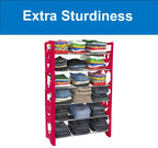 Planetarrium Premium 6 Shelf Plastic and Steel Shoe/Chappal/Book/Clothes Rack/Stand/for Home