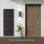 Planetarrium Hub 5 Shelf Metal Shoe Cabinet for Home with Doors & Lock| Wall Mount Metal Shoe Rack for Home (Brown)