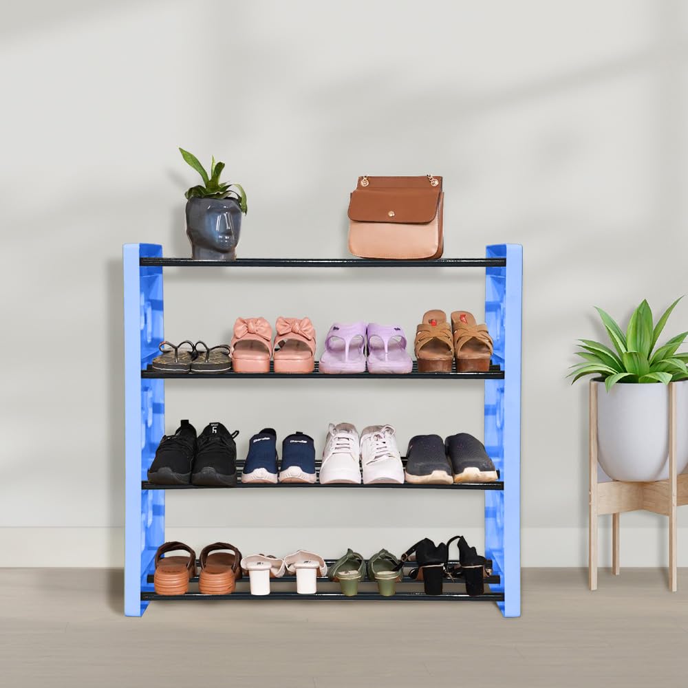 Planetarrium Premium 6 Shelf Plastic and Steel Shoe/Chappal/Book/Clothes Rack/Stand/for Home