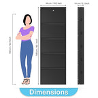 5 Shelf Metal Shoe Cabinet for Home with Doors & Lock| Wall Mount Metal Shoe Rack for Home (Black)