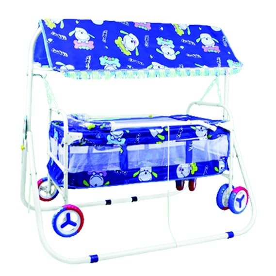Planetarium Hub Premium Baby Cradle -Senior Baggi Palna with Hood: 6 Eva Wheels for Smooth Mobility-CC-J3