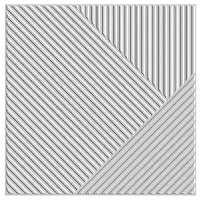 Planetarrium Decor 3D Self Adhesive Wall Panel White Color Stripe Design Pack of 18 Covers 48.42 Sq. ft.