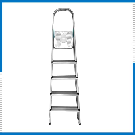 Planetarrium Hub Dura Heavy Duty Foldable Ladder for Home with Anti Skid Shoes and Knee Support (5 Step)