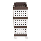 Planetarrium Hub Lexi Plastic 4 Tier Multi-Purpose Storage Organizer Kitchen Rack with Wheels | Fruits & Vegetable Stand/Basket for Kitchen (Brown)