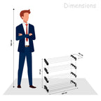 Planetarrium Alloy Steel Cady Shoe Rack For Home|Easy To Assemble,Space Saving,Stackable(4Shelf,A-Cady-Black), 500 x 300 x 300 mm