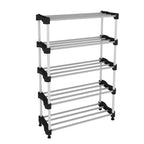 Alloy Steel Cady Shoe Rack For Home|Easy To Assemble,Space Saving,Stackable(5 Shelf,A-Cady-Black)