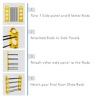 Planetarrium Premium 6 Shelf Plastic and Steel Shoe/Chappal/Book/Clothes Rack/Stand/for Home