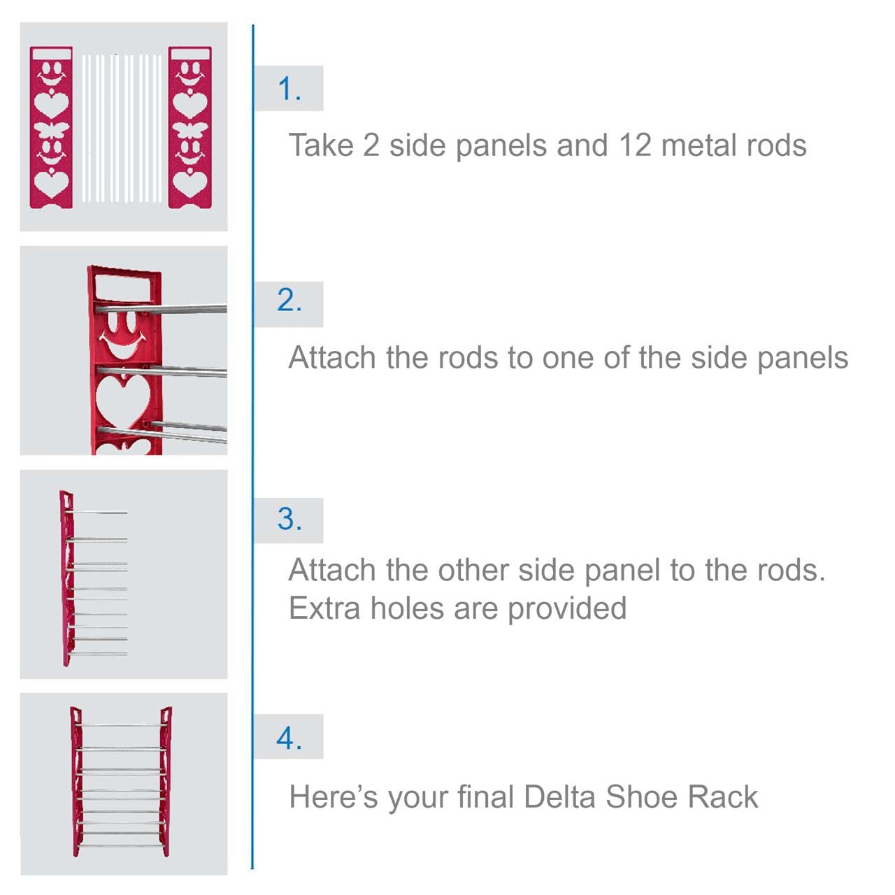 Planetarrium Premium 6 Shelf Plastic and Steel Shoe/Chappal/Book/Clothes Rack/Stand/for Home