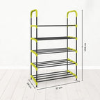 5-Tier Space-Saving Shoe Rack Stand for Home – Durable Plastic & Metal Shoe Organizer for Entryway, Hallway, Closet & Bedroom