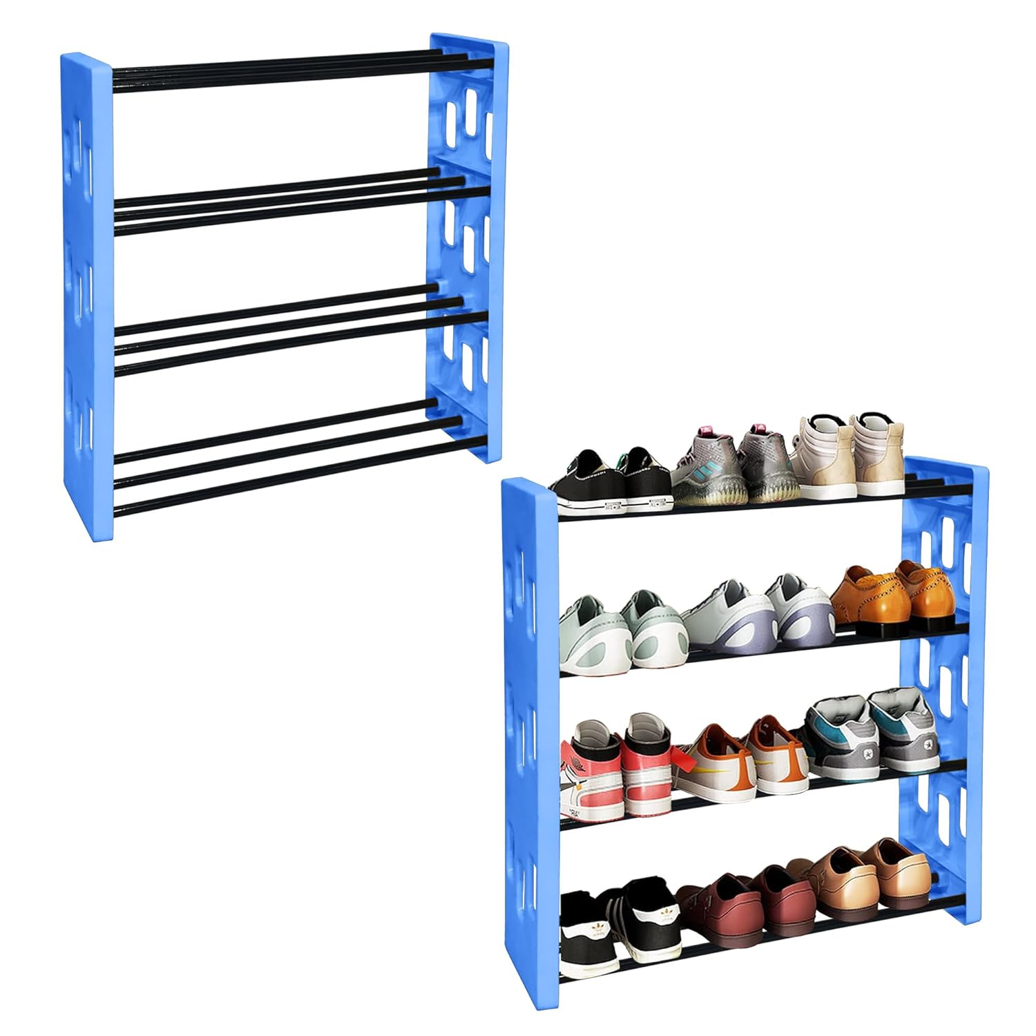 Planetarrium Premium 6 Shelf Plastic and Steel Shoe/Chappal/Book/Clothes Rack/Stand/for Home