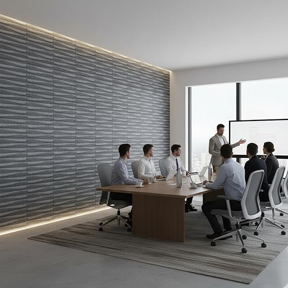 Planetarrium Decor 3D PVC Wall Panel - USA Certified SGS Approved Dune Design Gray Marble Color 19.7" x 19.7" (Pack of 12) - Covers 32.34 Sq. Ft.