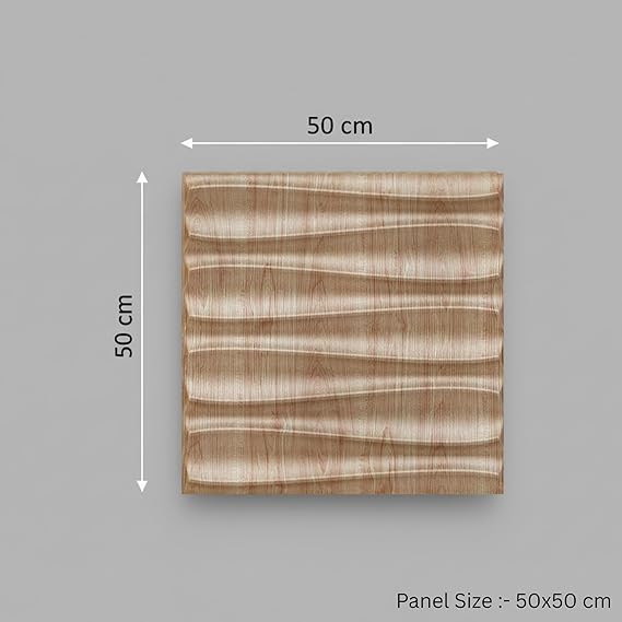 Planetarrium Decor Wall Panels for Bedroom - USA Certified SGS Approved Dune Design Beech Wood Color 19.7" x 19.7" (Pack of 12) - Covers 32.34 Sq. Ft.