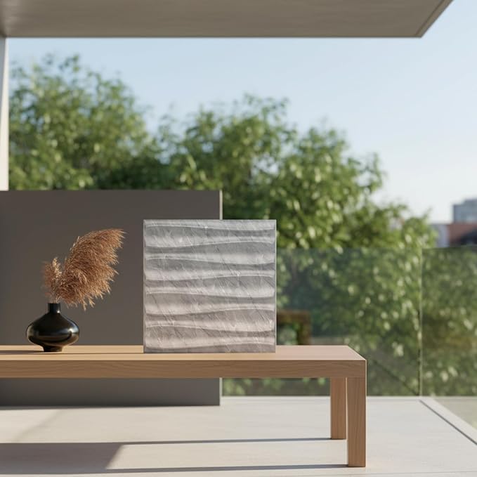 Planetarrium Decor PVC Panel for Wall - USA Certified SGS Approved Dune Design, White Marble Color 19.7" x 19.7" (Pack of 18) - Covers 48.51 Sq. Ft.