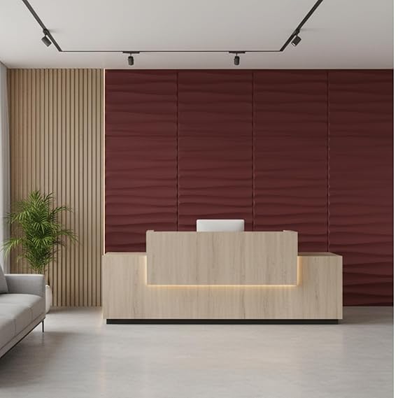 Planetarrium Hub 3D Wall Panel - USA Certified SGS Approved PVC Dune Design Ruby Rose Color 19.7" x 19.7" (Pack of 40) - Covers 107.80 Sq. Ft.