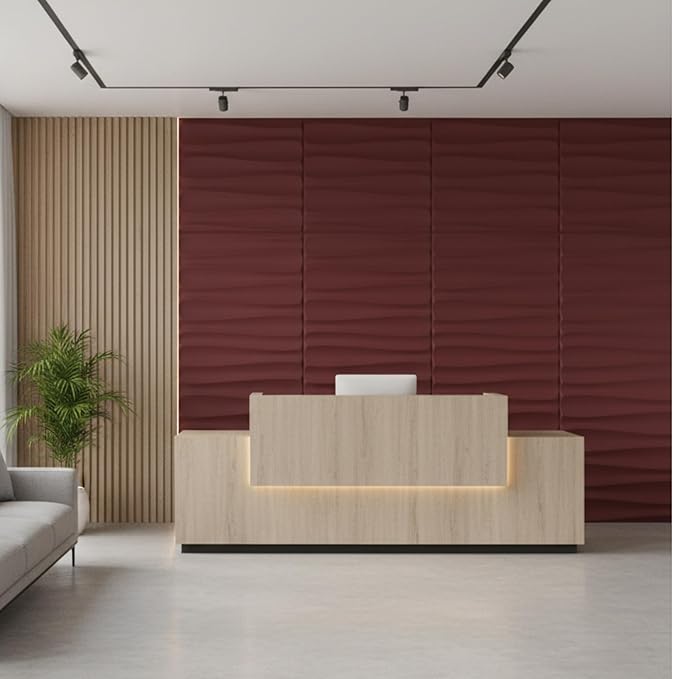 Planetarrium Decor 3D Wall Panel - USA Certified SGS Approved PVC Dune Design, Ruby Rose Color 19.7" x 19.7" (Pack of 18) - Covers 48.51 Sq. Ft