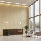 Planetarrium Hub 3D Wall Panel - USA Certified SGS Approved PVC Dune Design White Tail Color 19.7" x 19.7" (Pack of 40) - Covers 107.80 Sq. Ft.