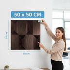 Planetarrium 3D PVC Wall Panels - Abstract Design, Red Coper Rust Color 19.7" x 19.7" (Pack of 40) - Covers 107.6 Sq. Ft.