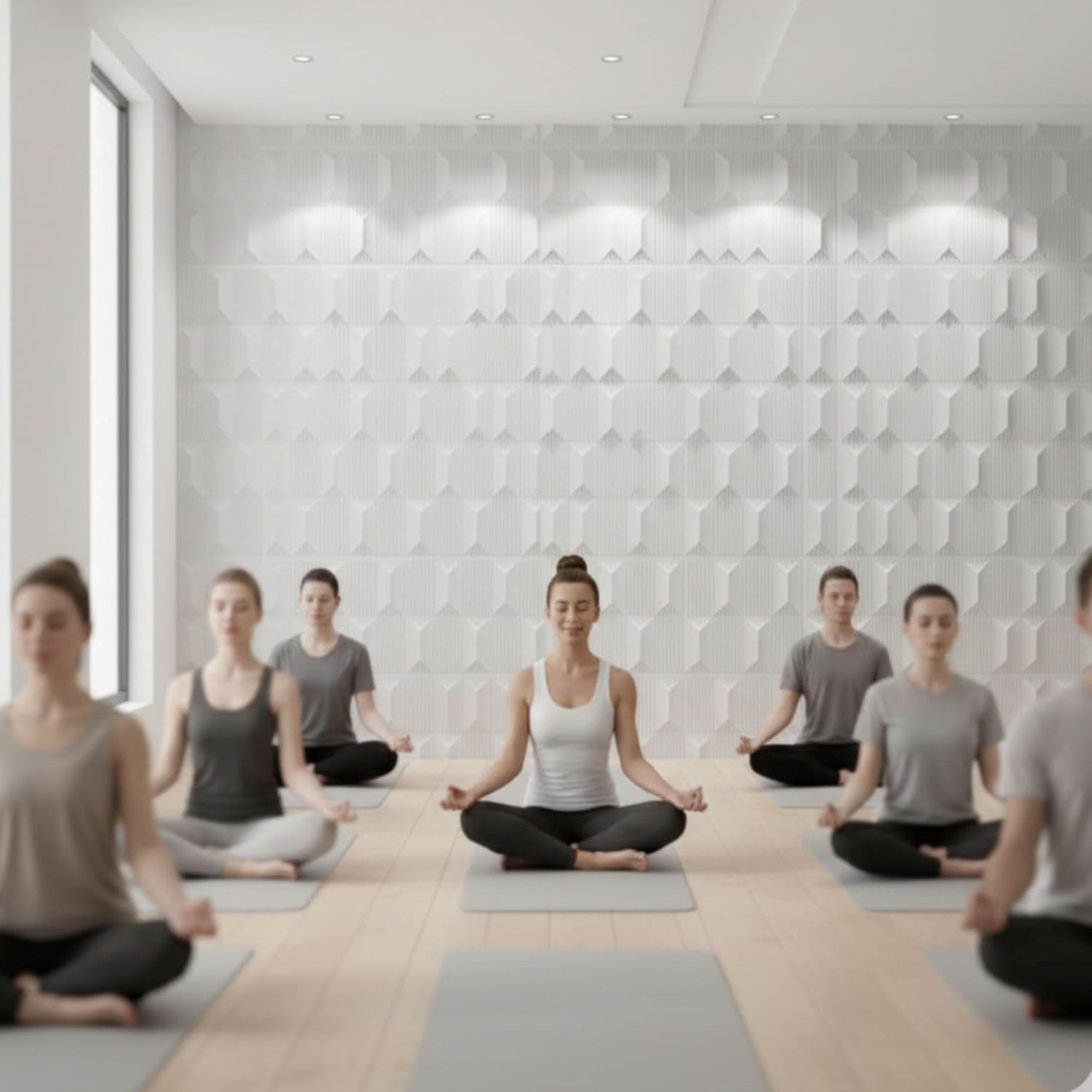 Planetarrium 3D PVC Wall Panels - Abstract Design, White Color 19.7" x 19.7" (Pack of 6) - Covers 16.17 Sq. Ft.