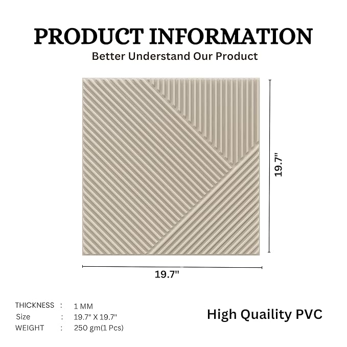 Planetarrium Decor 3D Self Adhesive Wall Panel White Tail TP 106 Design Pack of 18 Covers 48.51 Sq. Ft.