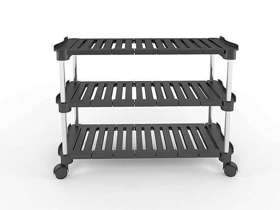 Planetarrium Hub Super Smart Stackable and Durable, Easy to Assemble, Space Saving Wardrobe Organizer Shoe Rack/Book stand (3 Shelf)