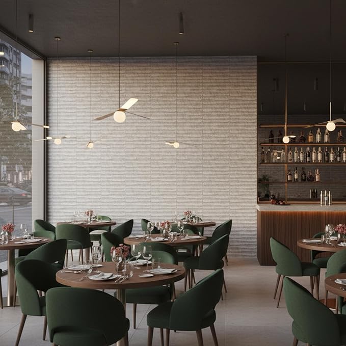 Planetarrium Decor PVC Panel for Wall - USA Certified SGS Approved Dune Design, White Marble Color 19.7" x 19.7" (Pack of 18) - Covers 48.51 Sq. Ft.