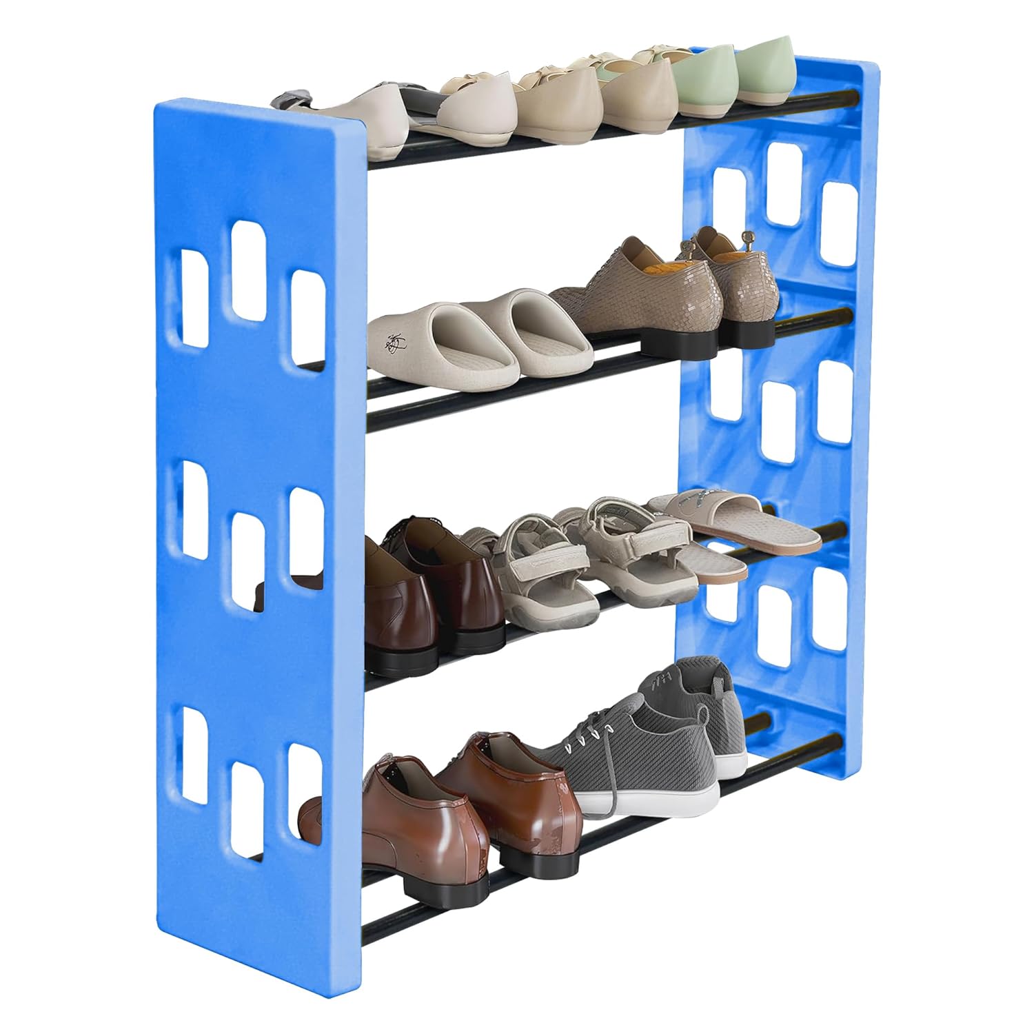 Planetarrium Premium 6 Shelf Plastic and Steel Shoe/Chappal/Book/Clothes Rack/Stand/for Home