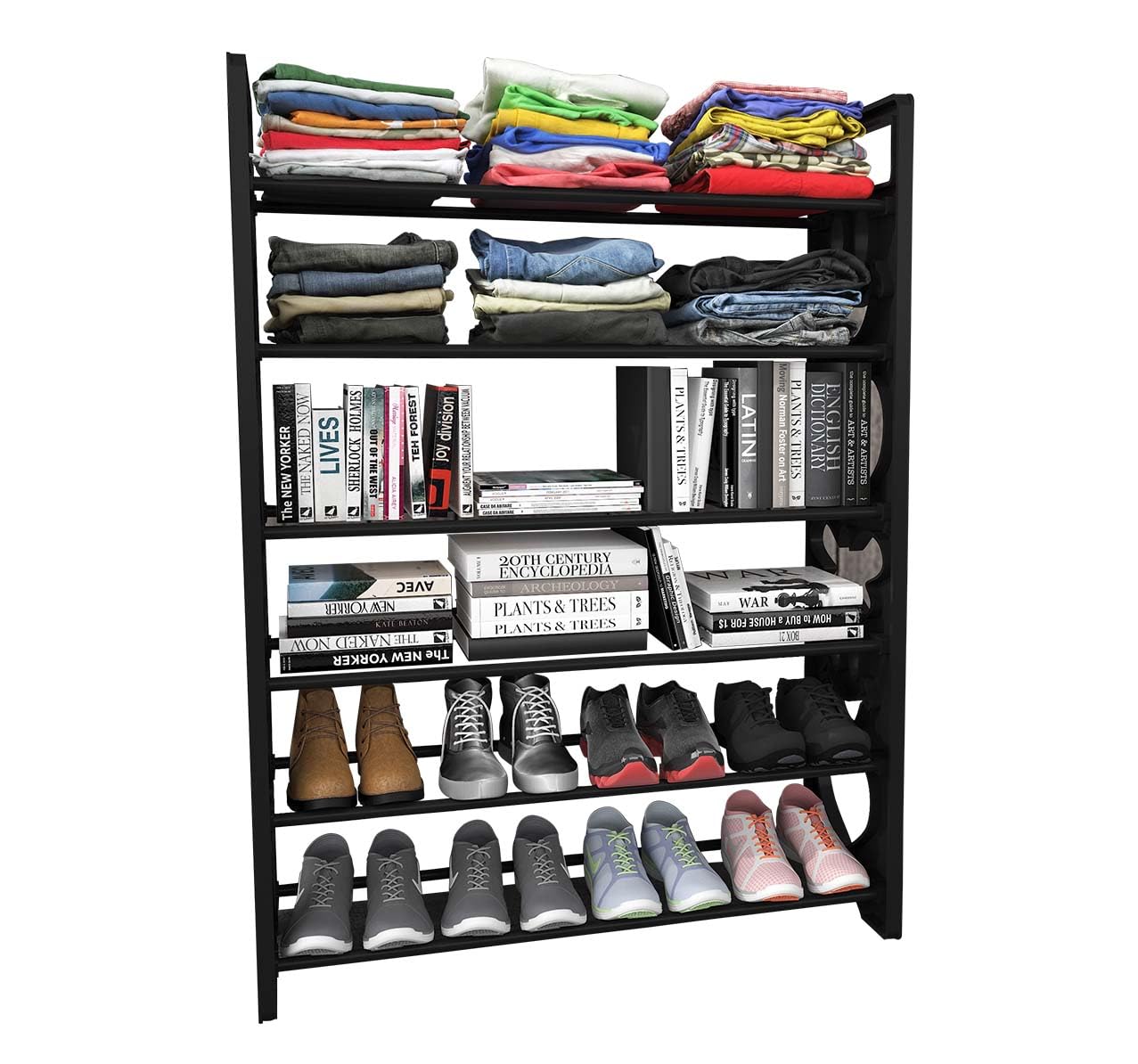 Premium 4 Shelf Plastic and Steel Shoe/Chappal/Book/Clothes Rack/Stand/for Home -ultra